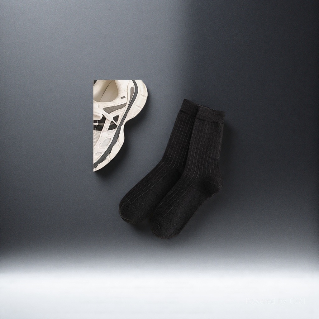 Black striped socks, other socks, unisex pure cotton mid-calf socks