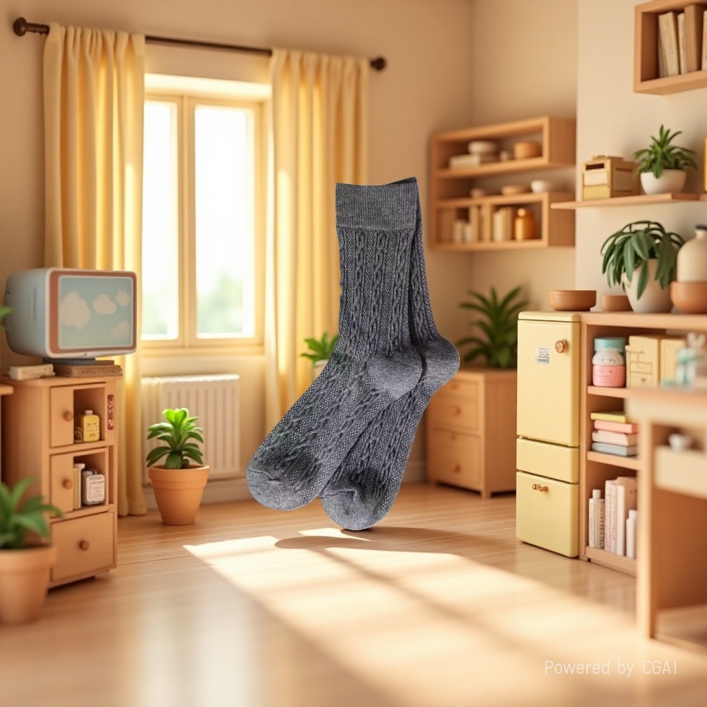 Bingbing Dui Dui Socks Women's Spring and Summer grey knitted socks details Picture