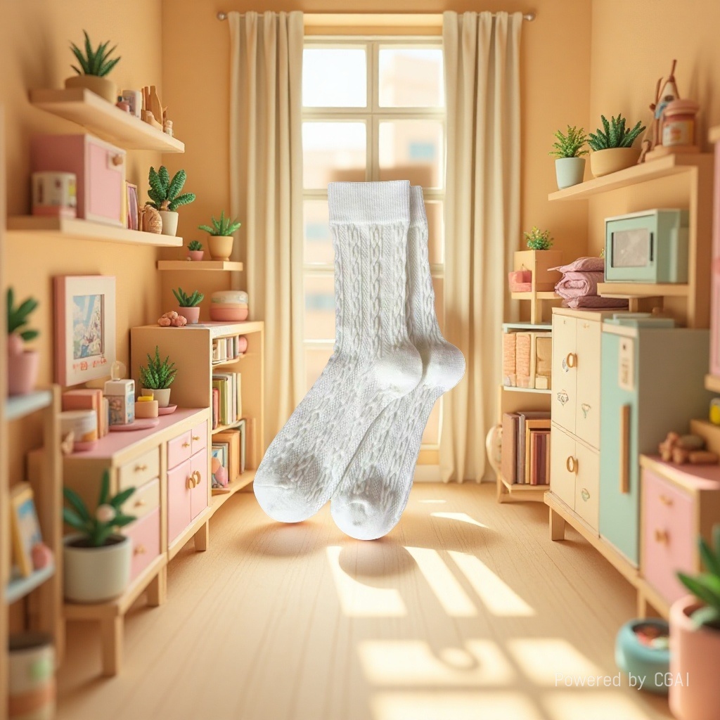 Bingbing Dui Dui Women's Spring and Summer white knitted socks
