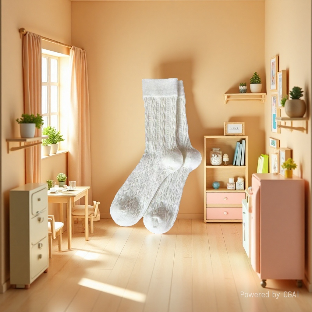 Bingbing Dui Dui Women's Spring and Summer white knitted socks Application Scenario