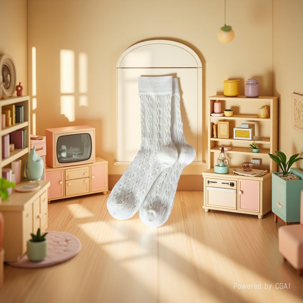 Bingbing Dui Dui Women's Spring and Summer white knitted socks details Picture