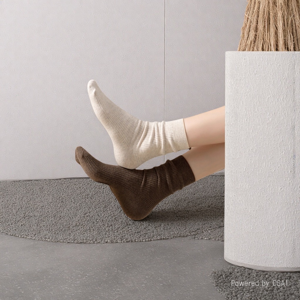 "Pile Pile Socks for Women in spring and summer, icy cold Pile Pile socks, straight Maillard boneless seam socks. details Picture