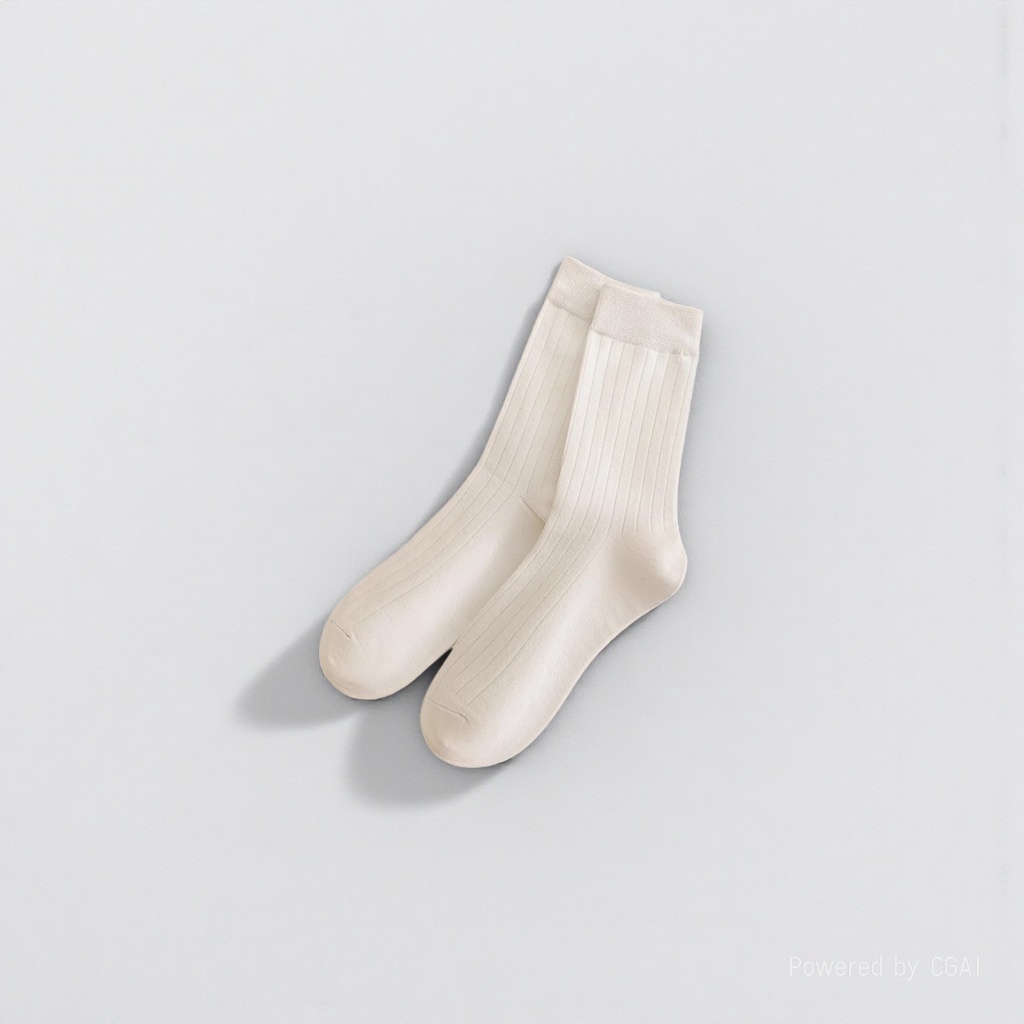 White striped socks, other socks, unisex pure cotton mid-calf socks