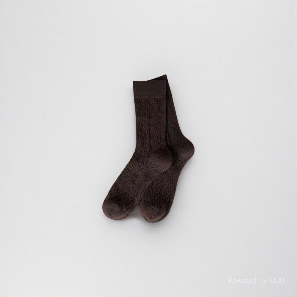 Bingbing Dui Dui Socks Women's Spring and Summer dark brown woven socks Specification image