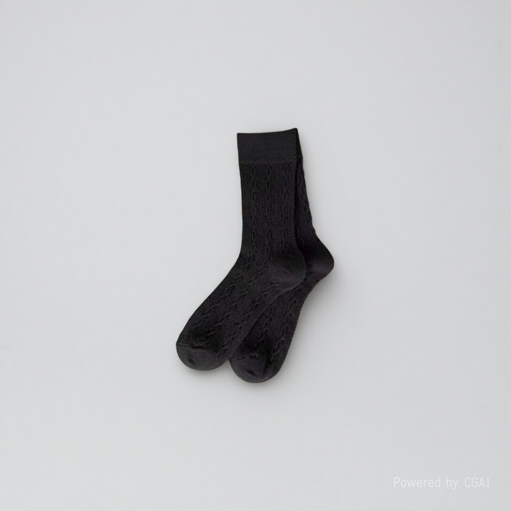 Bingbing Dui Dui Socks Black knitted socks for Women in Spring and Summer details Picture