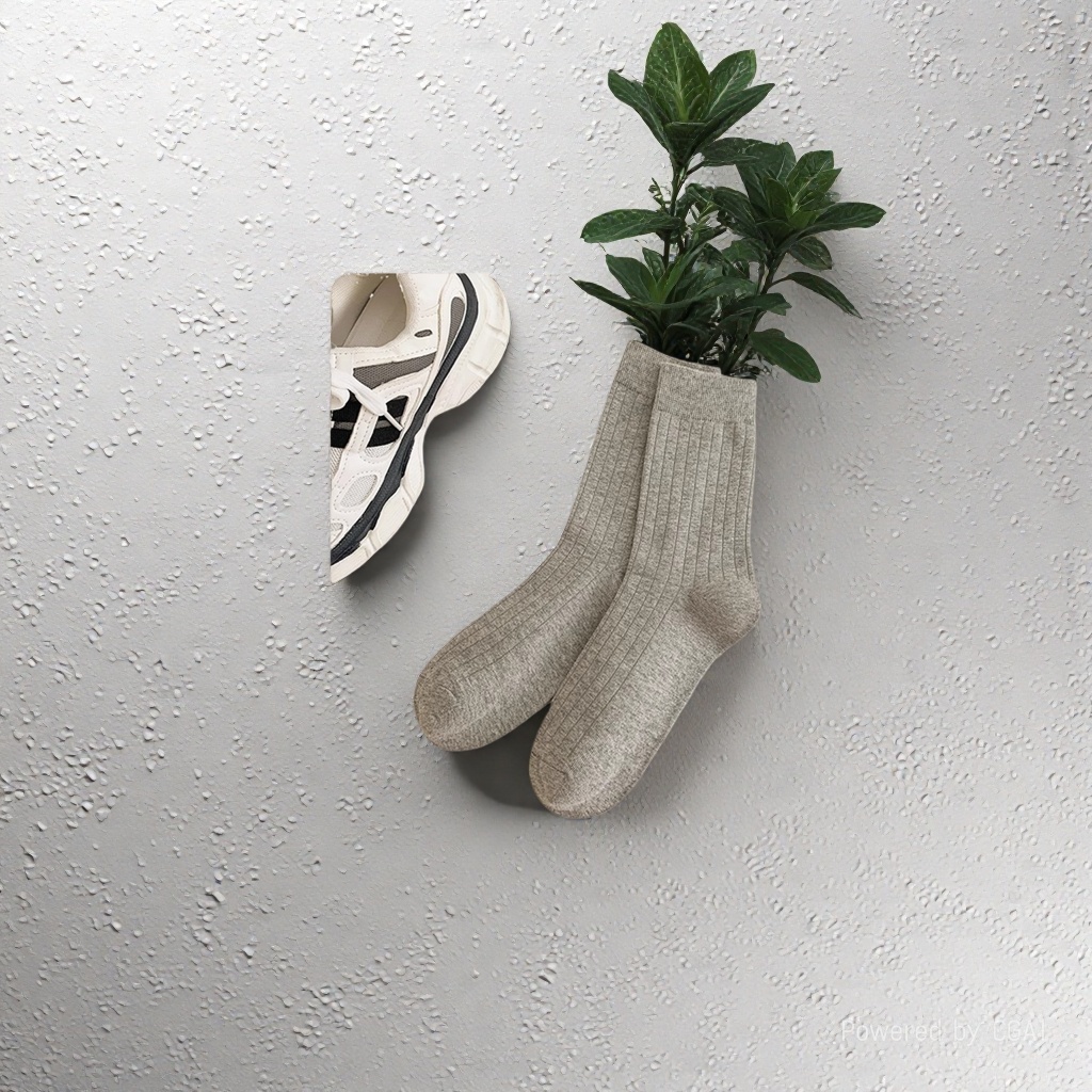 Bingbing Dui Dui socks for women's spring and summer: Grey striped breathable and ice-like dui dui socks