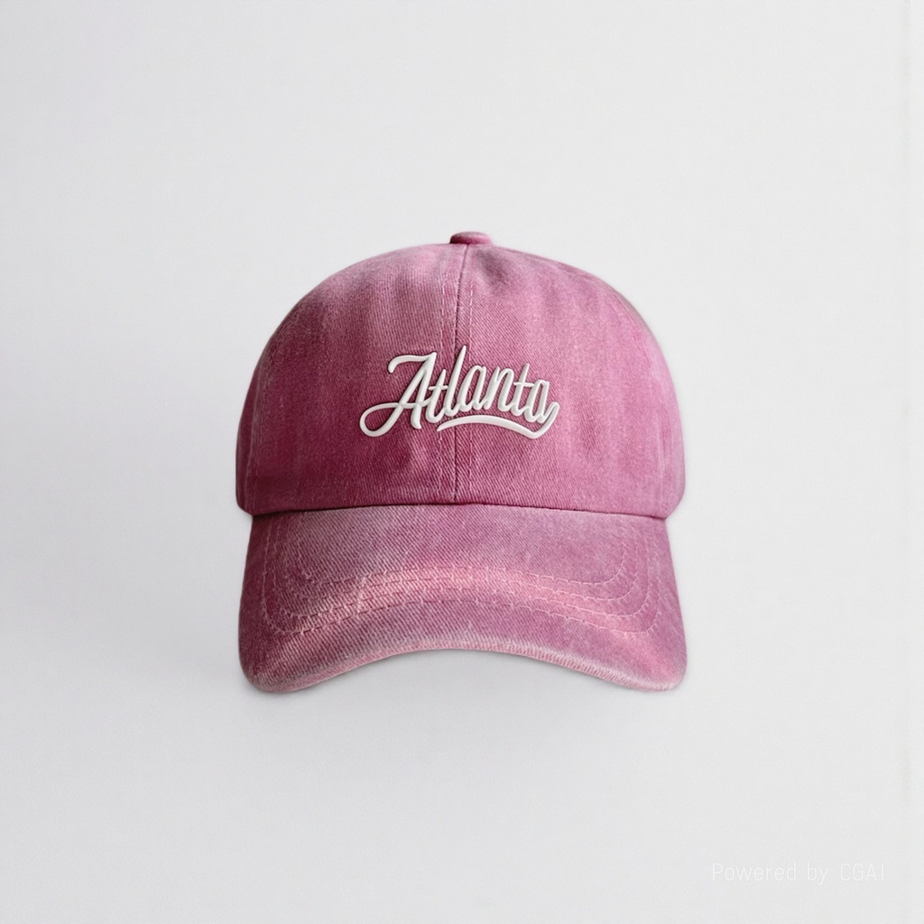 Pink Atlanta embroidered adult baseball cap, sunshade and sun protection fisherman cap Specification image