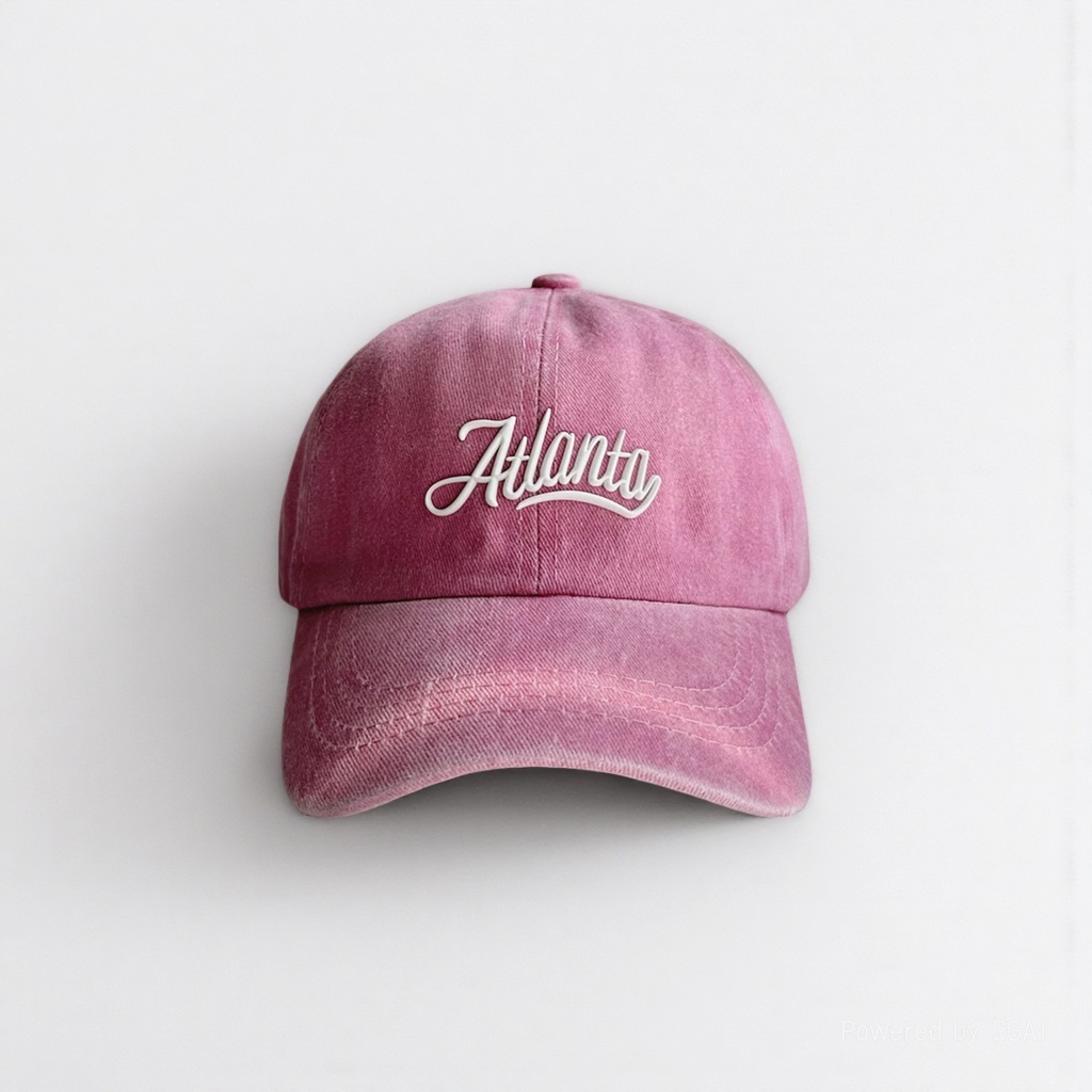 Pink Atlanta embroidered adult baseball cap, sunshade and sun protection fisherman cap