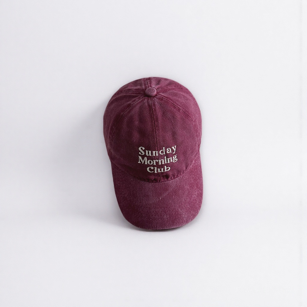 Men's purple baseball shirt with Sunday Morning Club knitted baseball cap Specification image