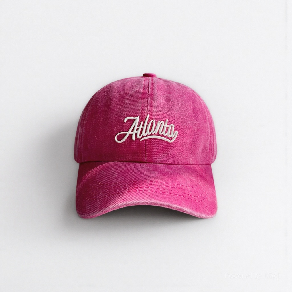 Men's pink knitted baseball jacket with a baseball cap