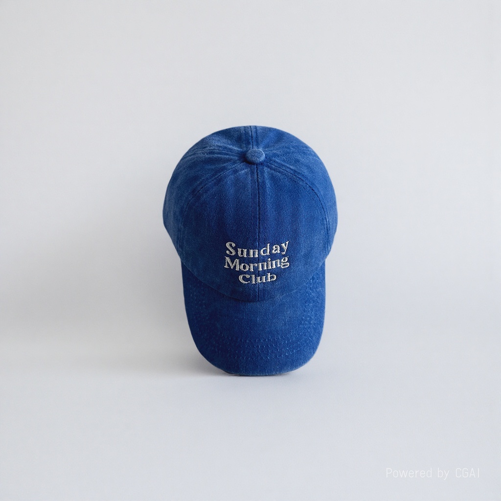 Adult blue baseball cap, sunshade and sun protection fisherman's cap details Picture