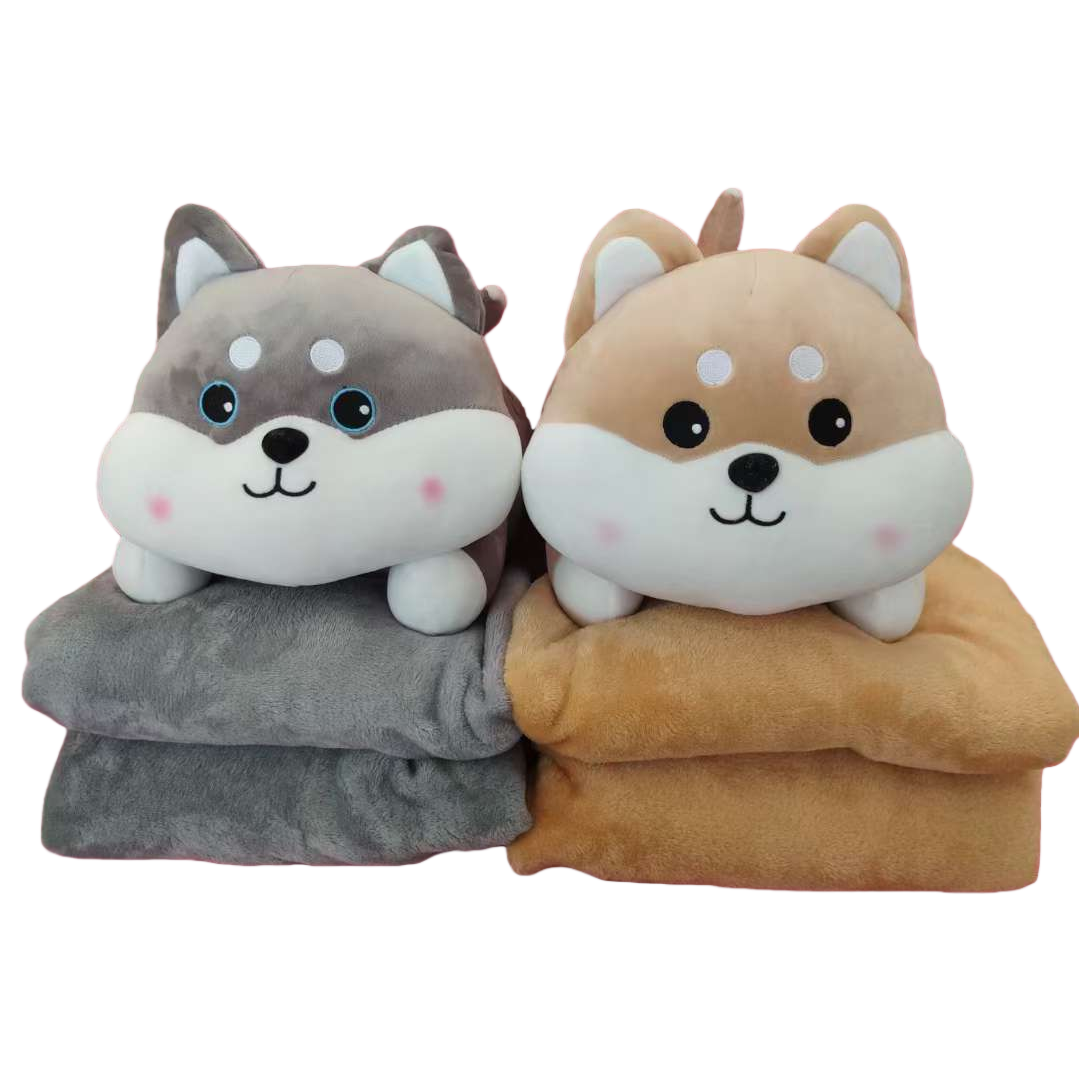 Cute and chubby husky doll, adorable Shiba Inu plush toy, bedside sleeping, super soft animal pillow cushion, dog Item Picture