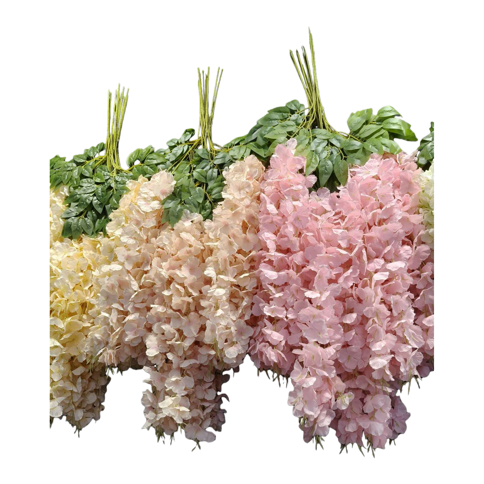 人造花塑料/仿真花/塑料花/莫奈花园仿真花/手工花材料白底实物图