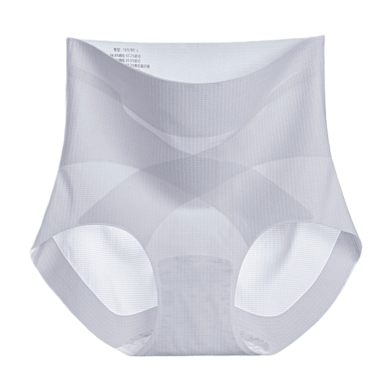 White high-waisted women's underwear with mulberry silk crotch, X-shaped micro-pressure light plastic, 10A, antibacterial, breathable and highly elastic Item Picture