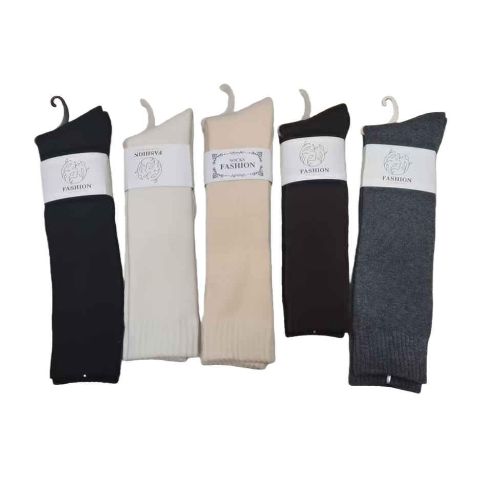 جوارب Fashion خمسة أزواج من الجوارب الملونة بالأبيض والأبيض والأبيض مع جوارب ذات ستة ألوان Item Picture
