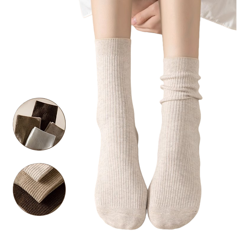 Beige Bingbing Dui Dui women's spring and summer socks are breathable, sweat-absorbent, soft and comfortable Item Picture