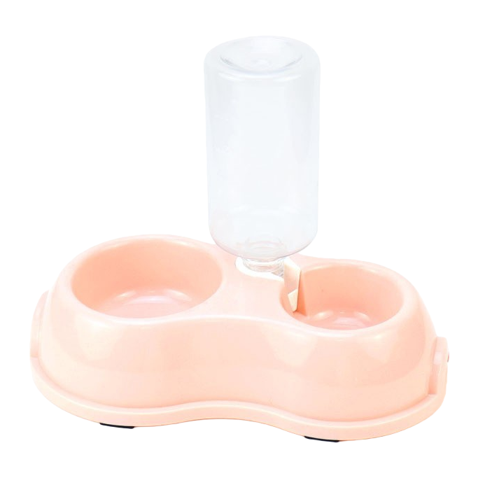 Pet automatic drinking water feeder, plastic multi-functional pet without bowl, no wet mouth, double bowl, corner feeding bowl Item Picture
