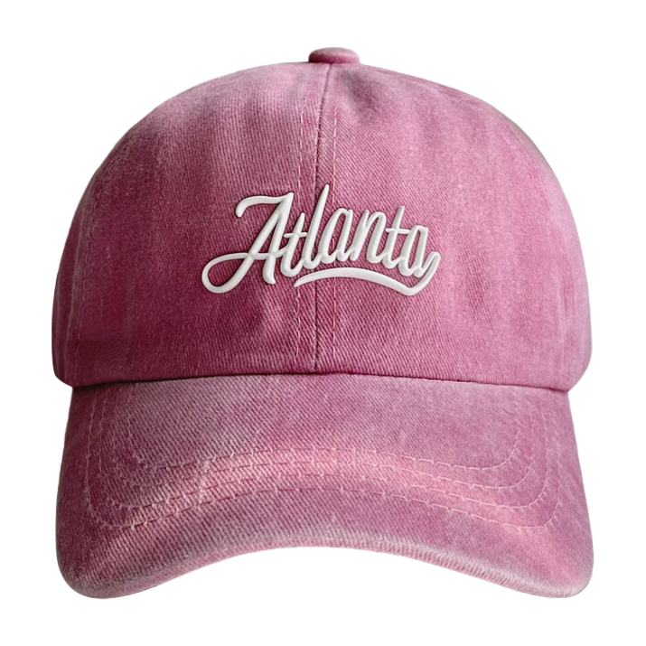 Pink Atlanta embroidered adult baseball cap, sunshade and sun protection fisherman cap Item Picture