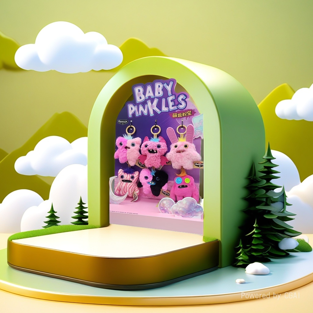 Baby Pinkles series Mascot plush toys in pink Specification image
