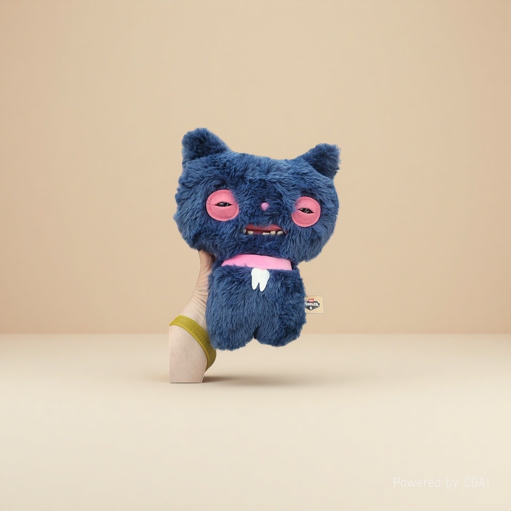 Happy blue plush simulation figurines, three-flower cat backpack dolls, Marco rabbit animal plush