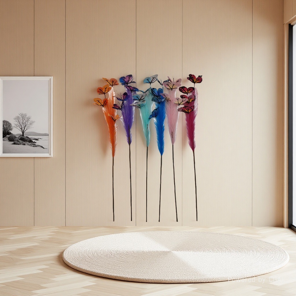 Reed butterfly plastic flower garden decoration