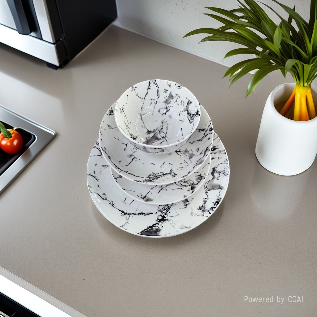 Marble-patterned square bowl and plate tableware set, melamine dumpling plate bowl and plate set can be purchased separately. For inquiries by phone