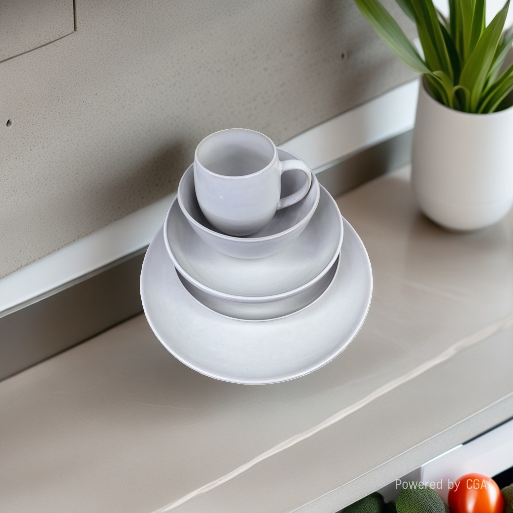 The white ceramic tableware set includes cups, bowls, plates and chopsticks. The ceramic tableware is in a simple home style and can be purchased separately. For inquiries by phone details Picture