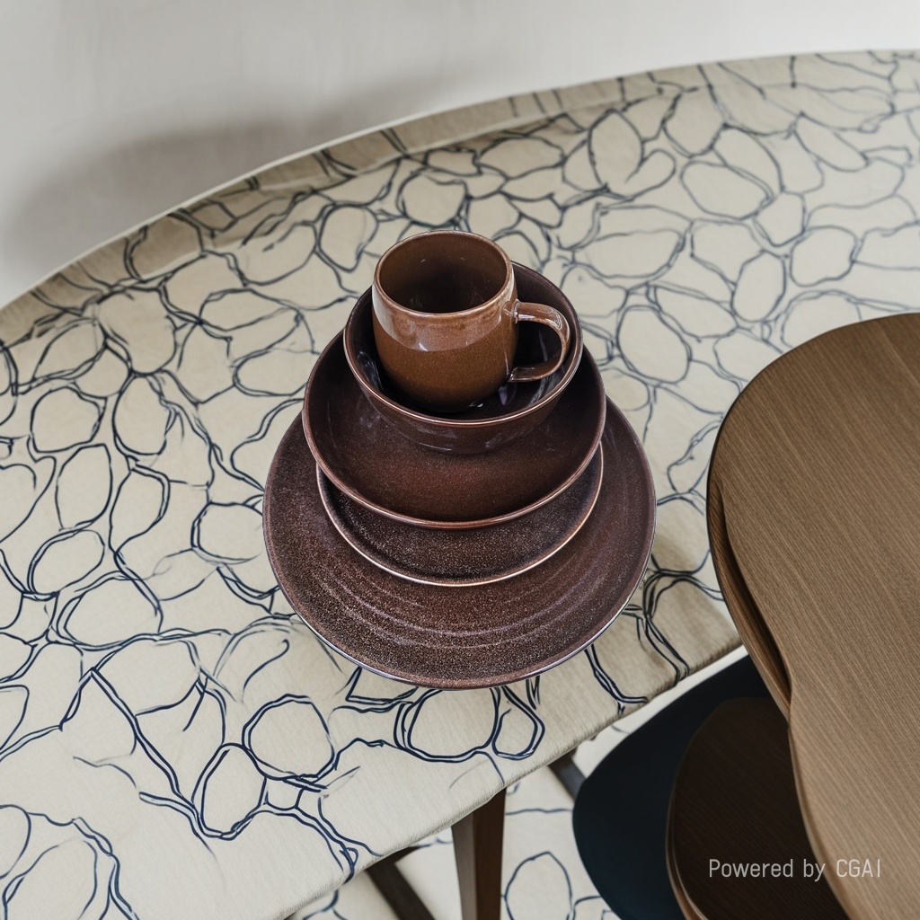 The brown ceramic tableware set, including cups, bowls, plates, bowls and chopsticks, can be purchased separately. For inquiries by phone Specification image