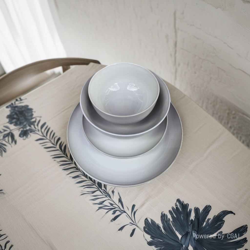 White ceramic tableware set, bowl, plate and chopsticks combination, simple home style, can be purchased separately. Call for inquiry Specification image