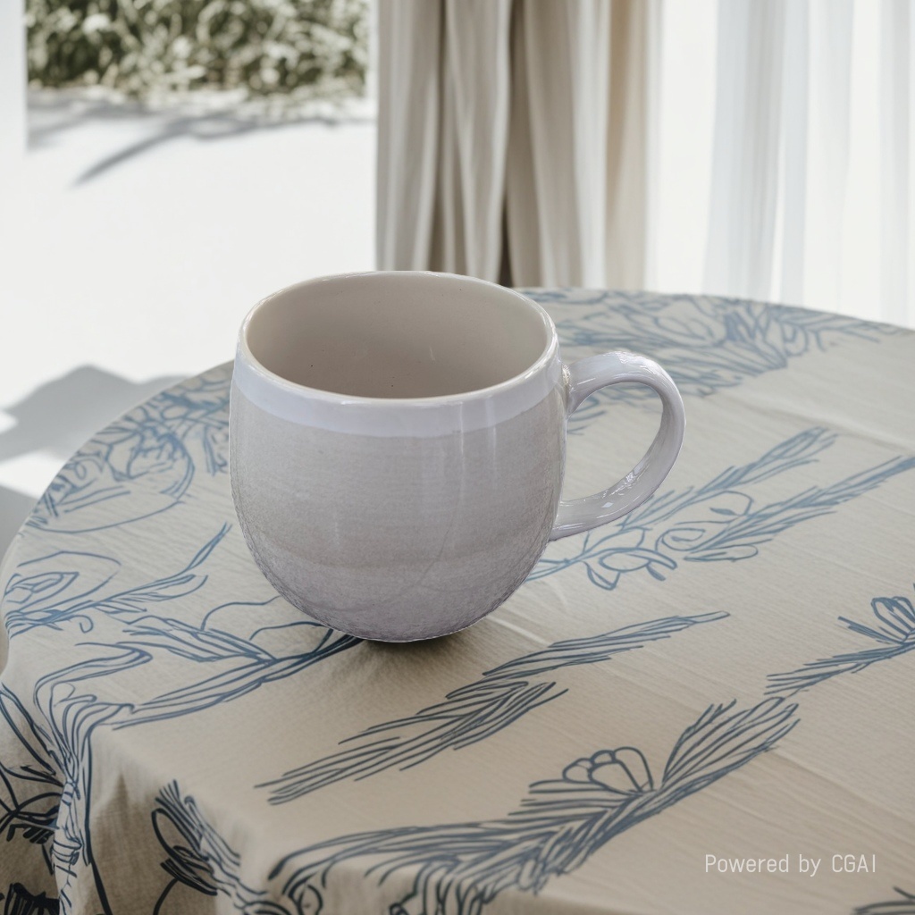 Simple striped ceramic cup, breakfast coffee, household large-capacity oatmeal mug, ceramic milk cup