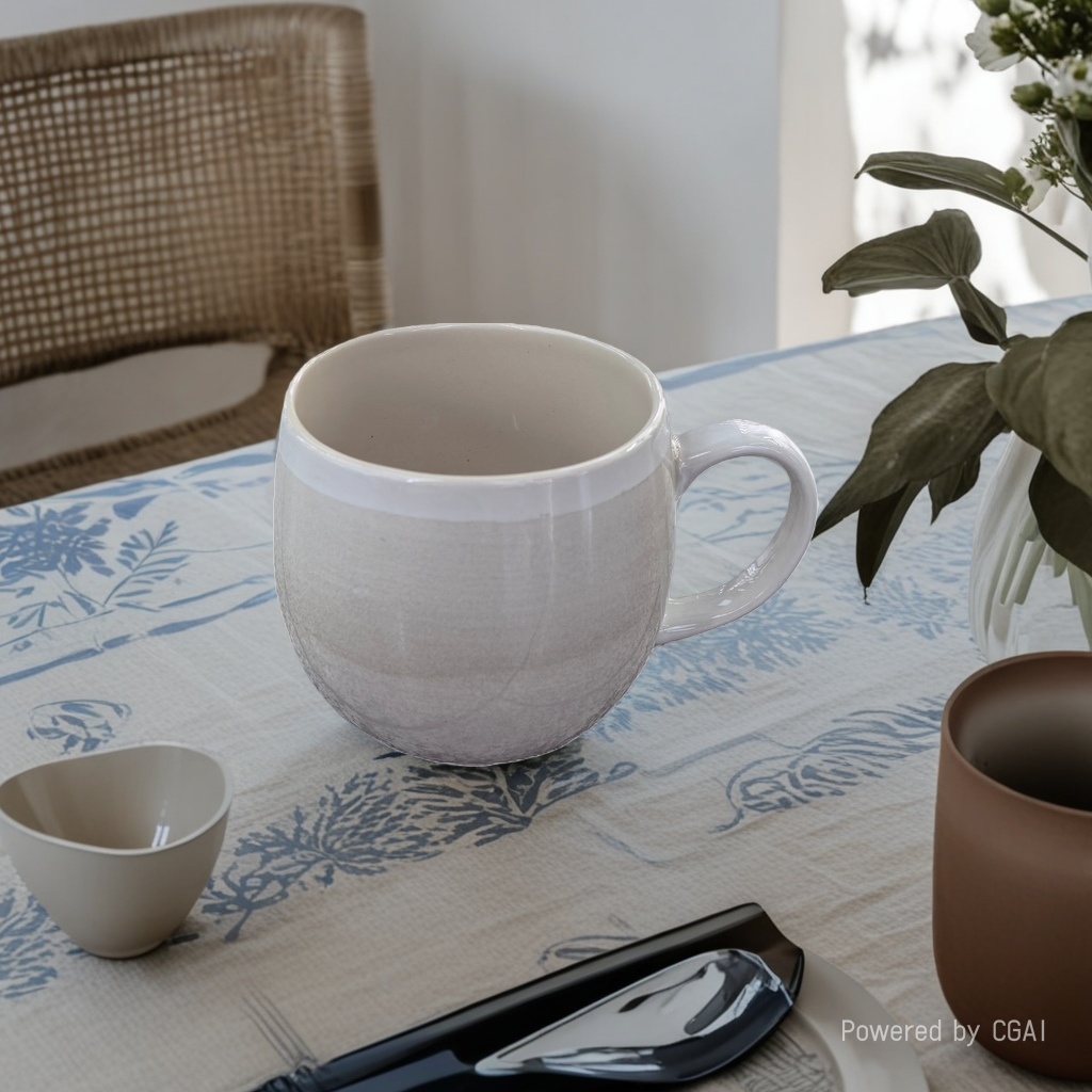 Simple striped ceramic cup, breakfast coffee, household large-capacity oatmeal mug, ceramic milk cup Application Scenario