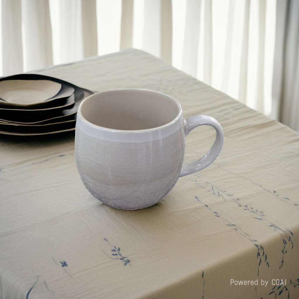 Simple striped ceramic cup, breakfast coffee, household large-capacity oatmeal mug, ceramic milk cup Specification image