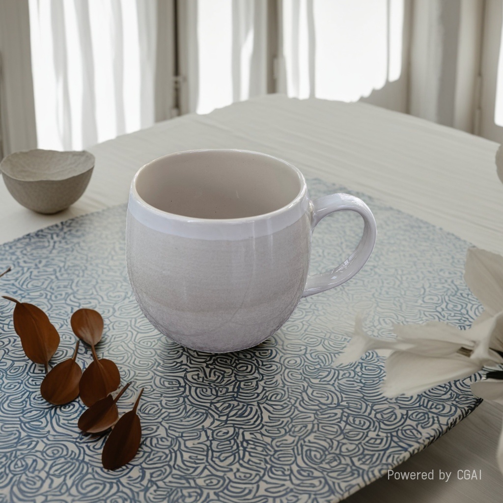 Simple striped ceramic cup, breakfast coffee, household large-capacity oatmeal mug, ceramic milk cup details Picture