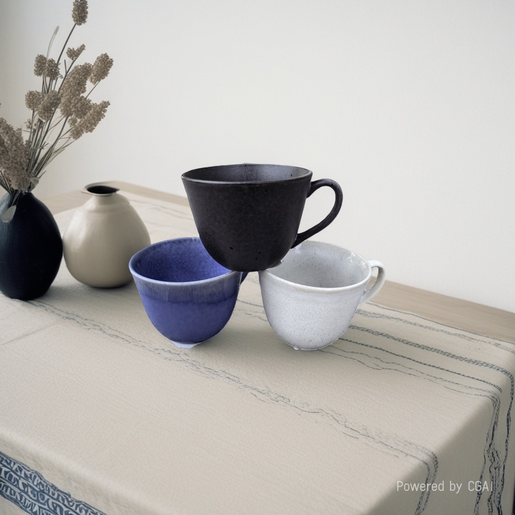 Ceramic coffee cup and saucer set, high appearance level gradient color home latte art cup, creative couple homestay mug Application Scenario