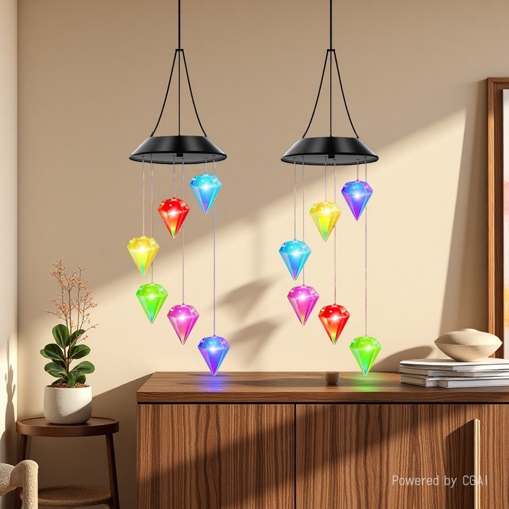 Solar-powered diamond wind chime lamp Application Scenario