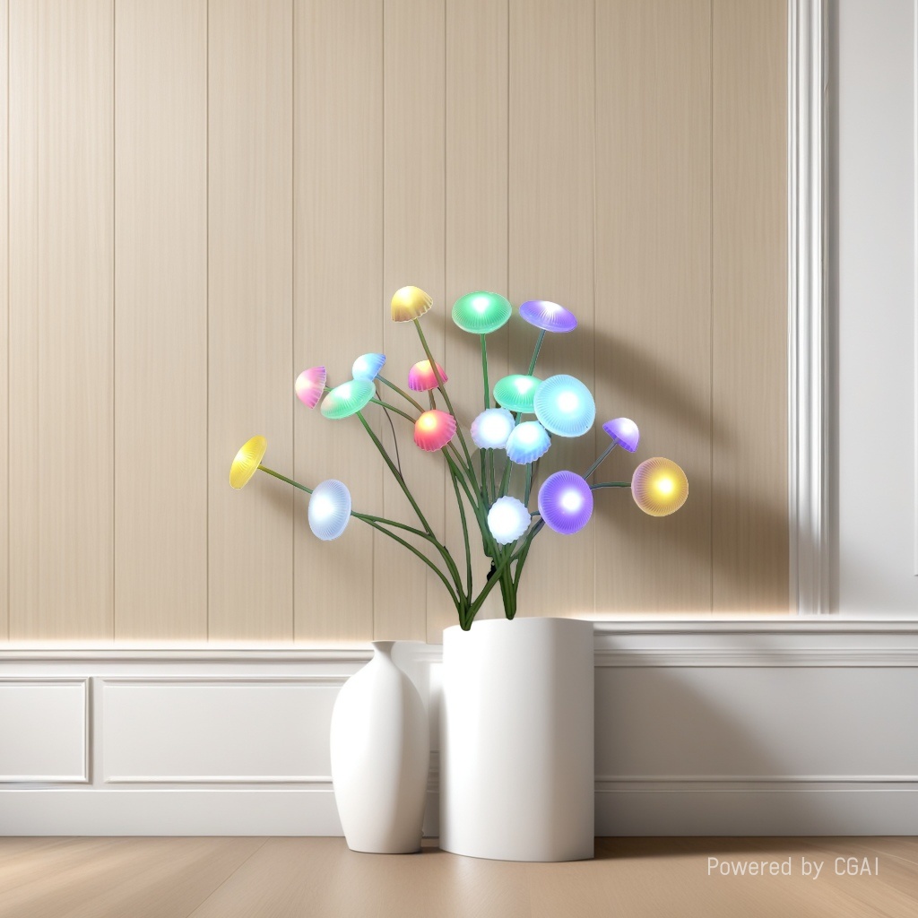 Solar-powered 6-head soft-headed jellyfish lamp Specification image