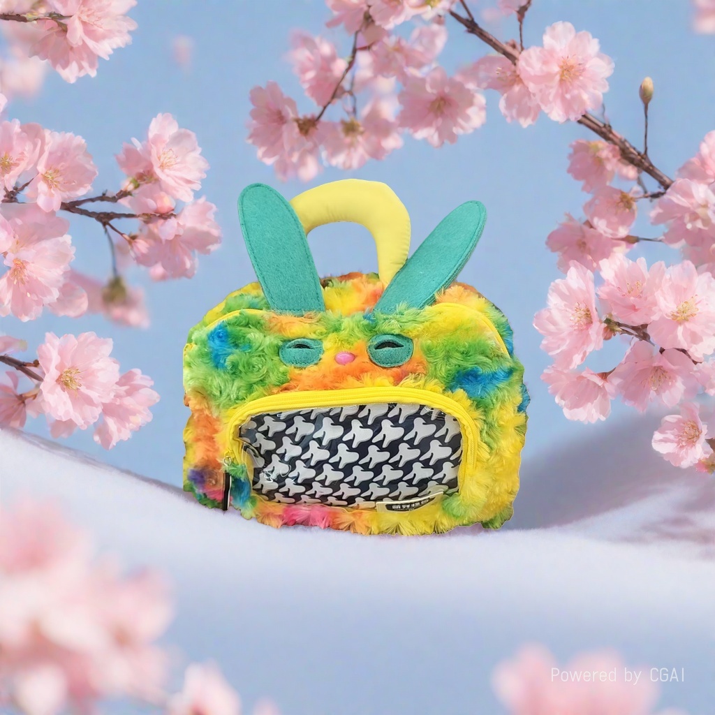 Handmade colorful plush rabbit velvet bags, round bagua lucky bags, drawstring bags, shopping accessories Application Scenario