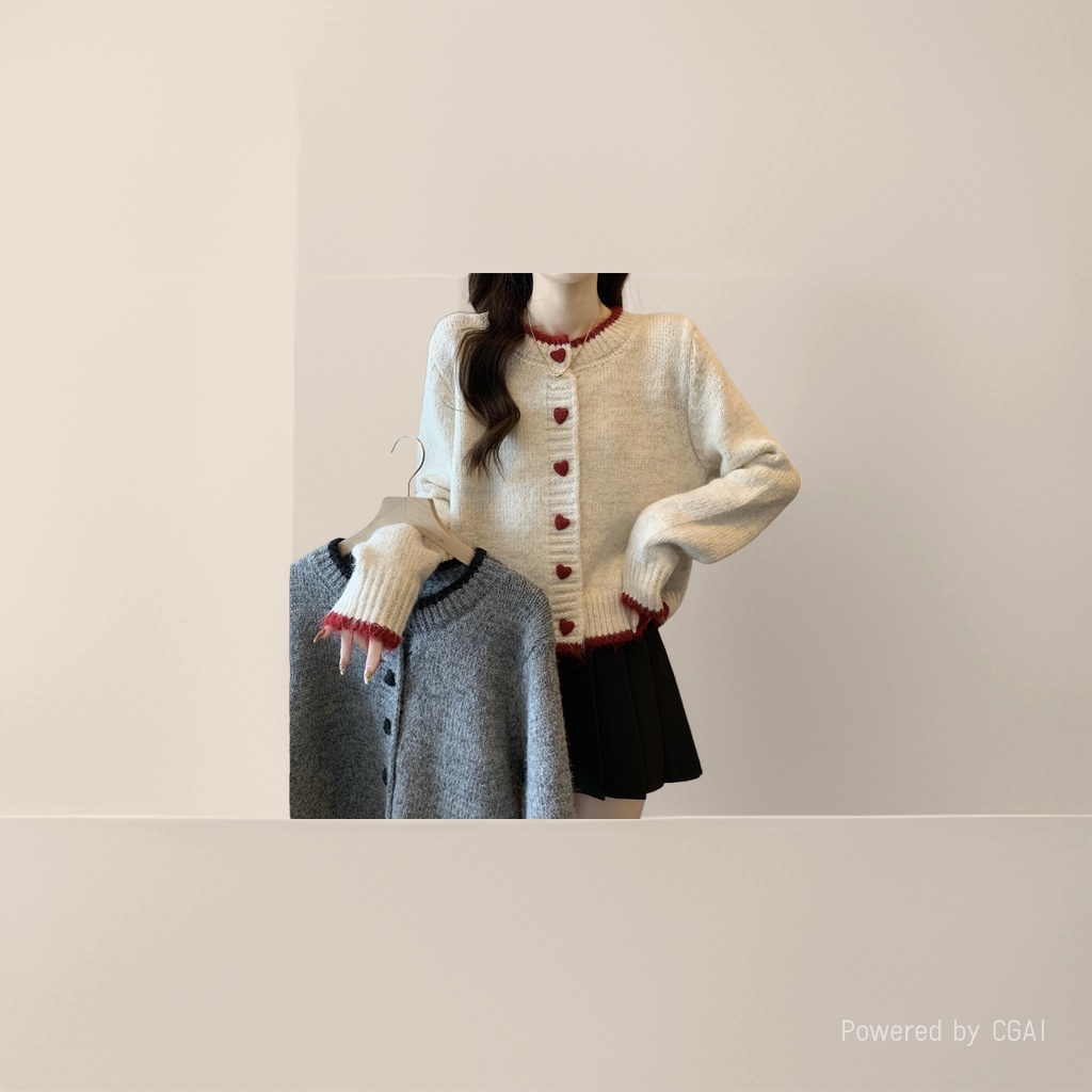 韩版针织开衫女秋冬长袖打底衫 针织衫毛衣