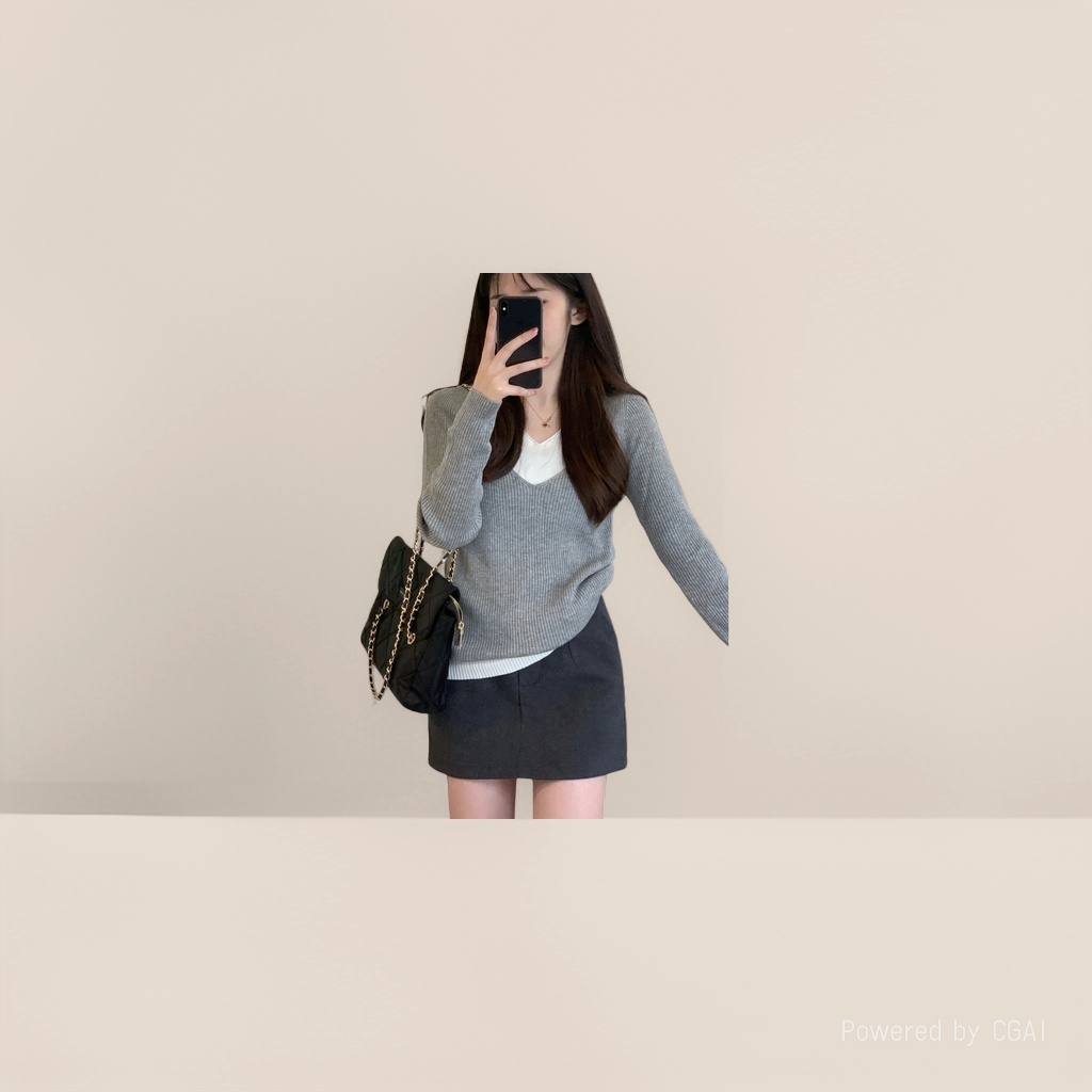 女式羊毛衫实物图