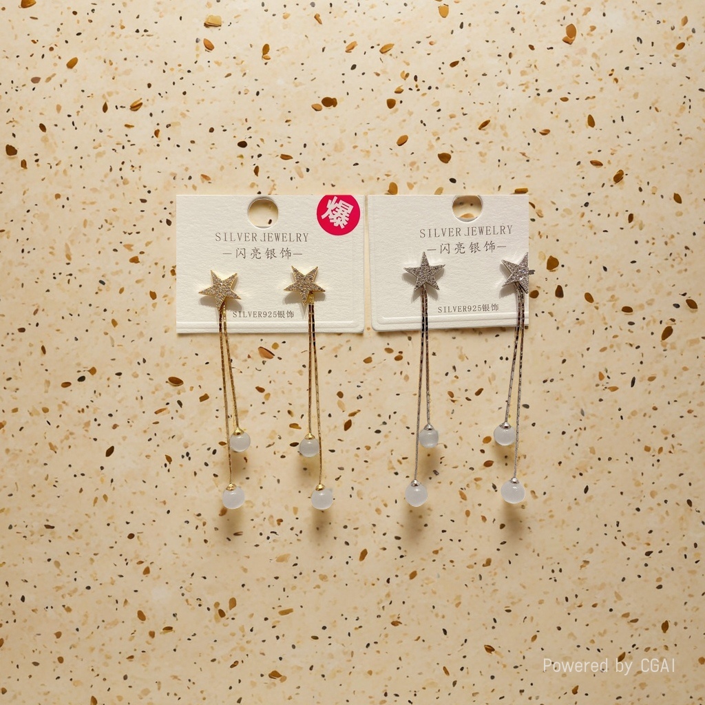 French shining S925 silver earrings with a hollowed-out design are lightweight earrings Specification image