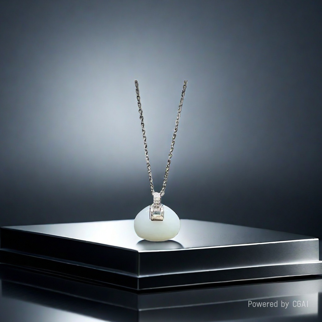 Hetian jade pendant pearl necklace silver jewelry new style pearl necklace 180g Specification image