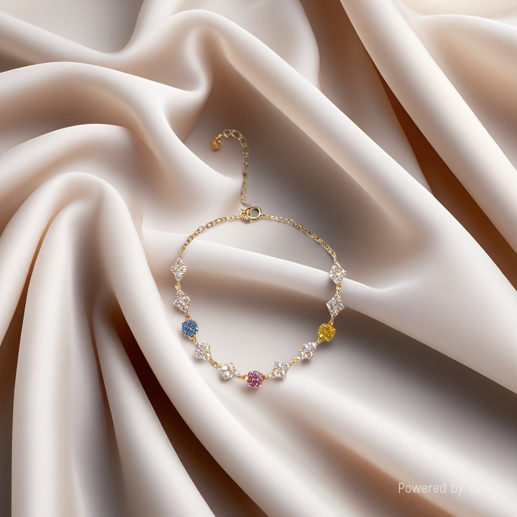 New sand gold colored gemstone crystal bracelet, 18cm Application Scenario