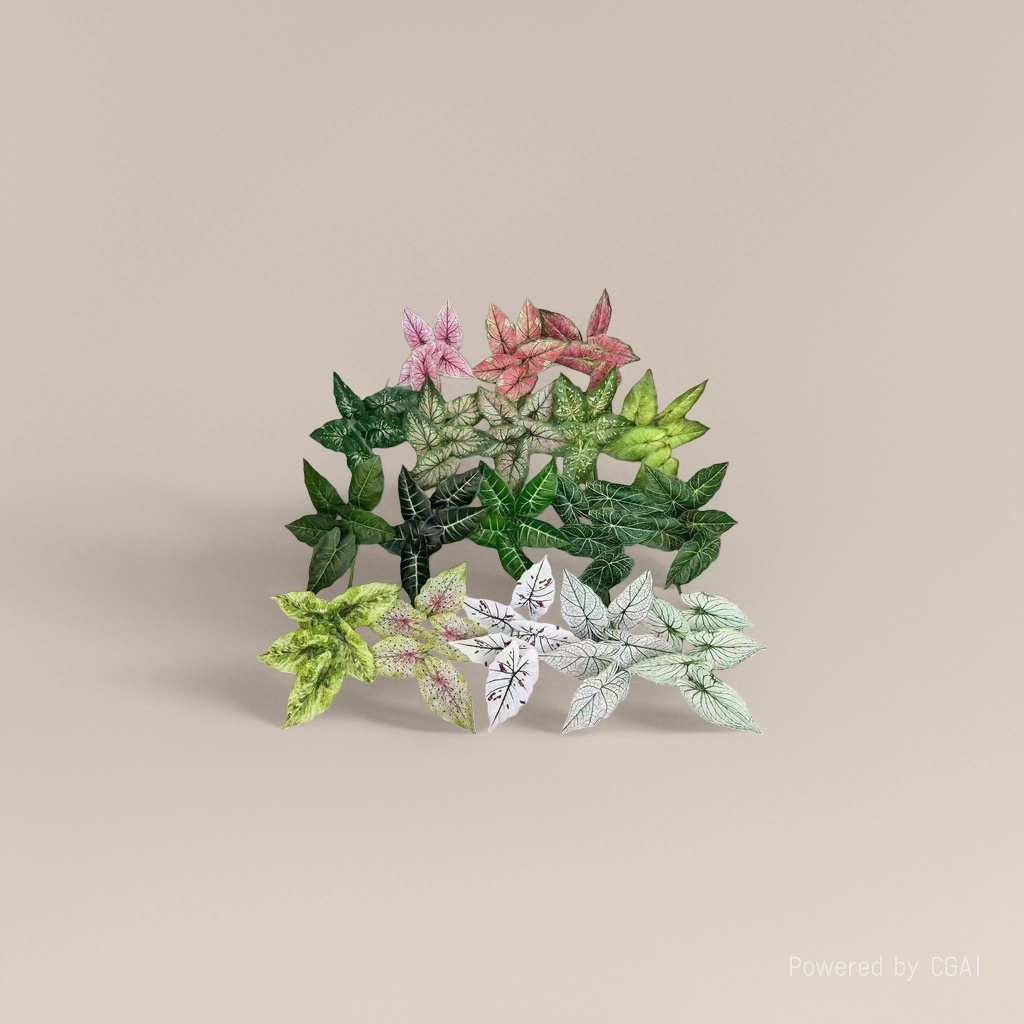 Artificial plants, colorful leaves, knitted flowers, large-leaf artificial flowers, micro-landscapes, artificial green plants, bamboo artificial flowers Application Scenario