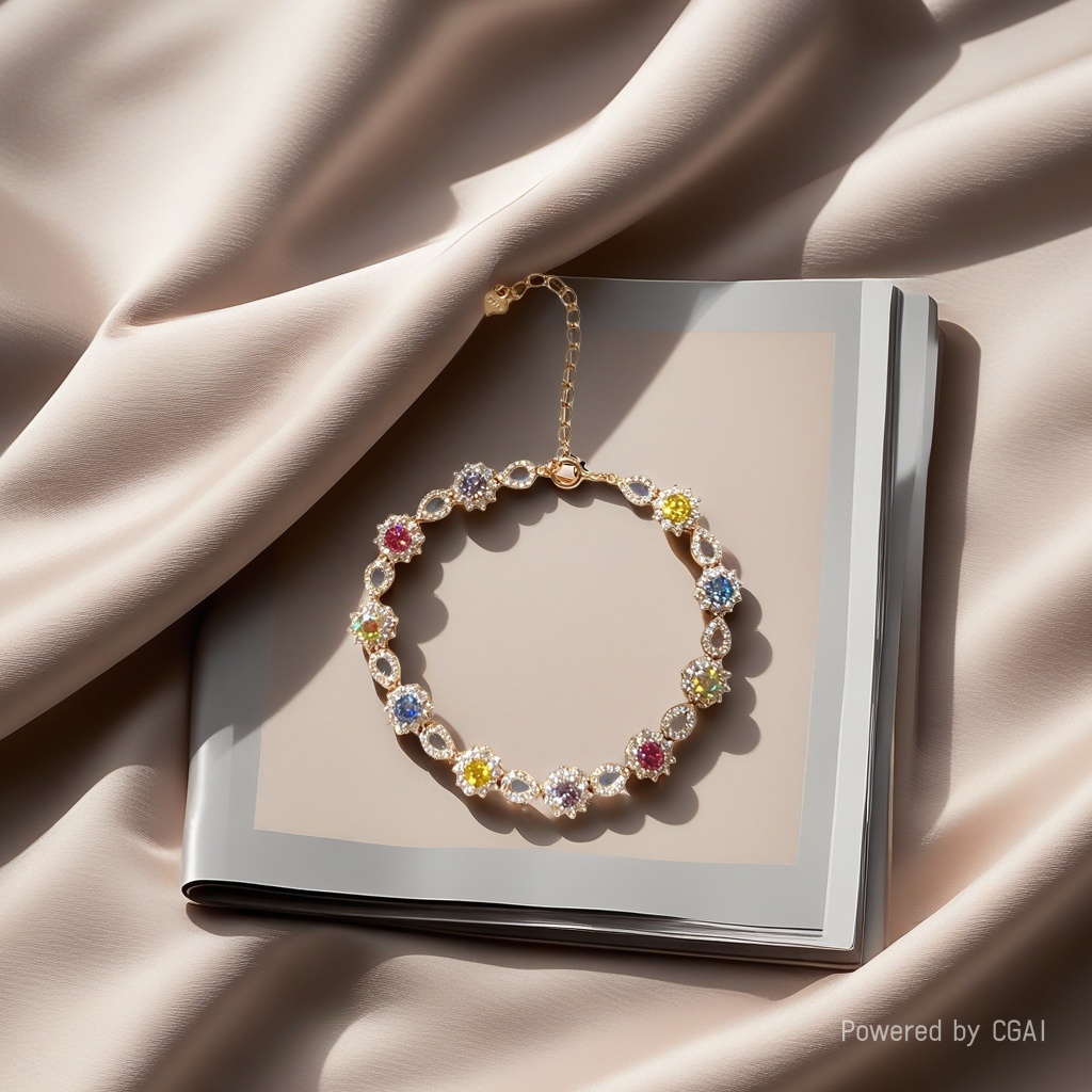 New sand gold colored gemstone crystal bracelet, 18cm105721016 Specification image