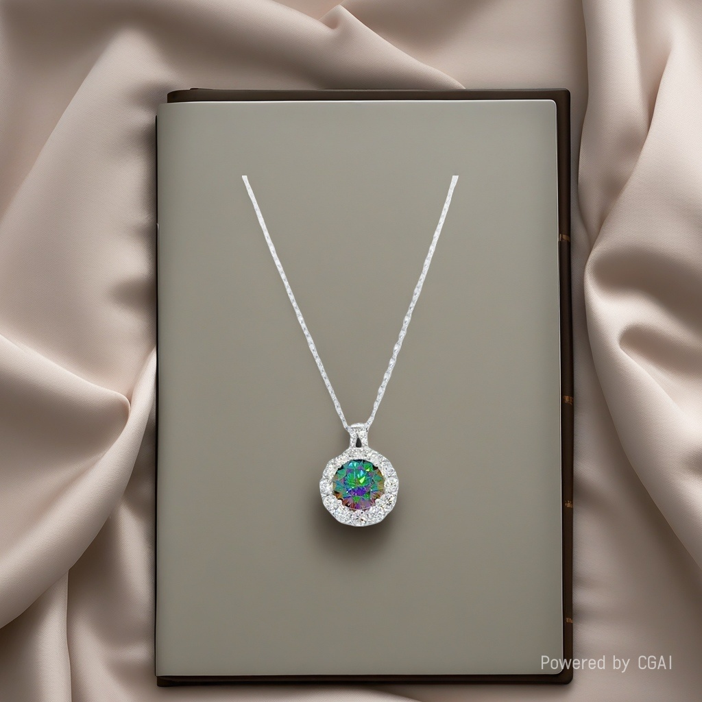 A new style of silver jewelry featuring a seven-color green Moissanite pearl necklace