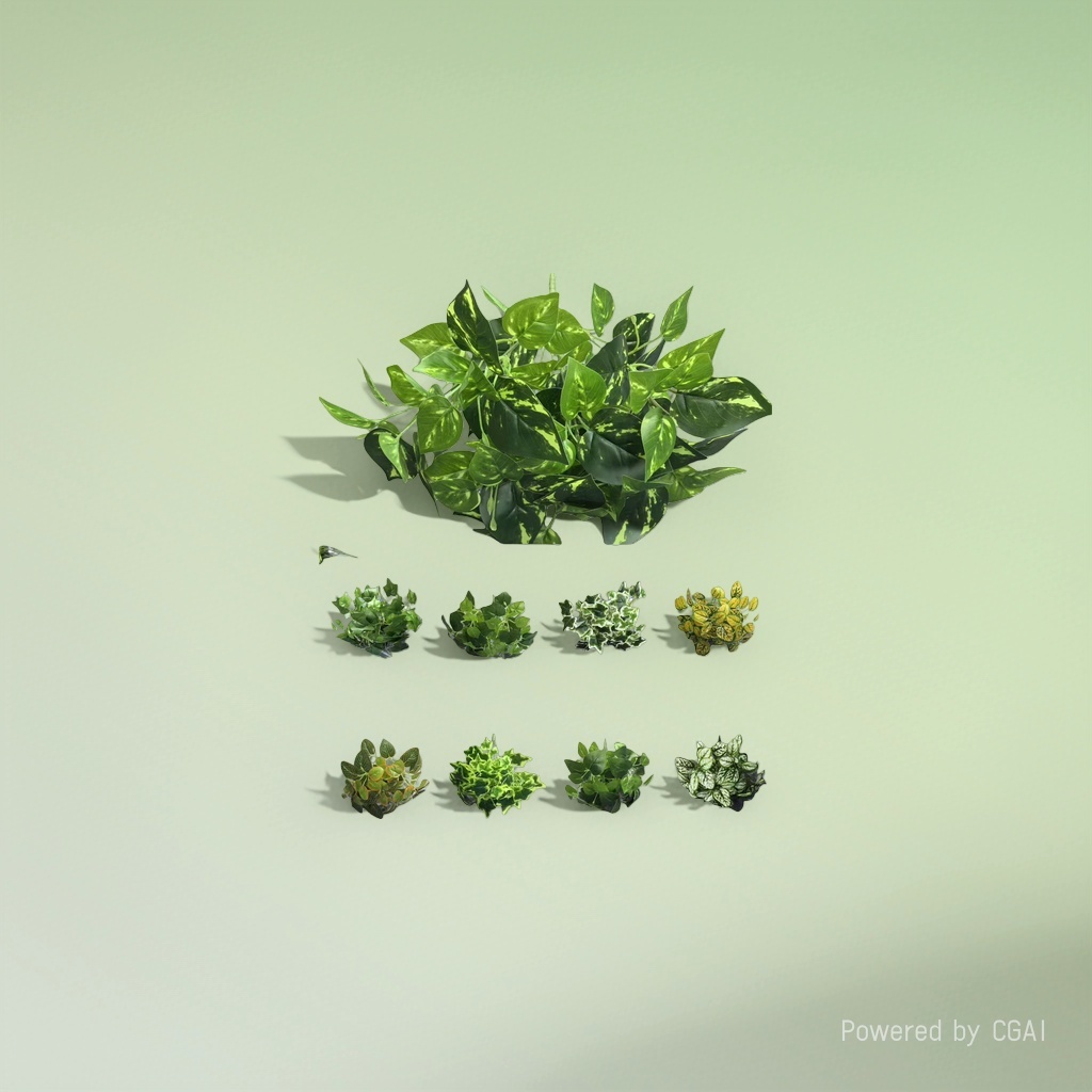 Simulated fern, artificial flower, plastic artificial stone, Platycladus orientalis leaf combination bonsai decoration 110210292