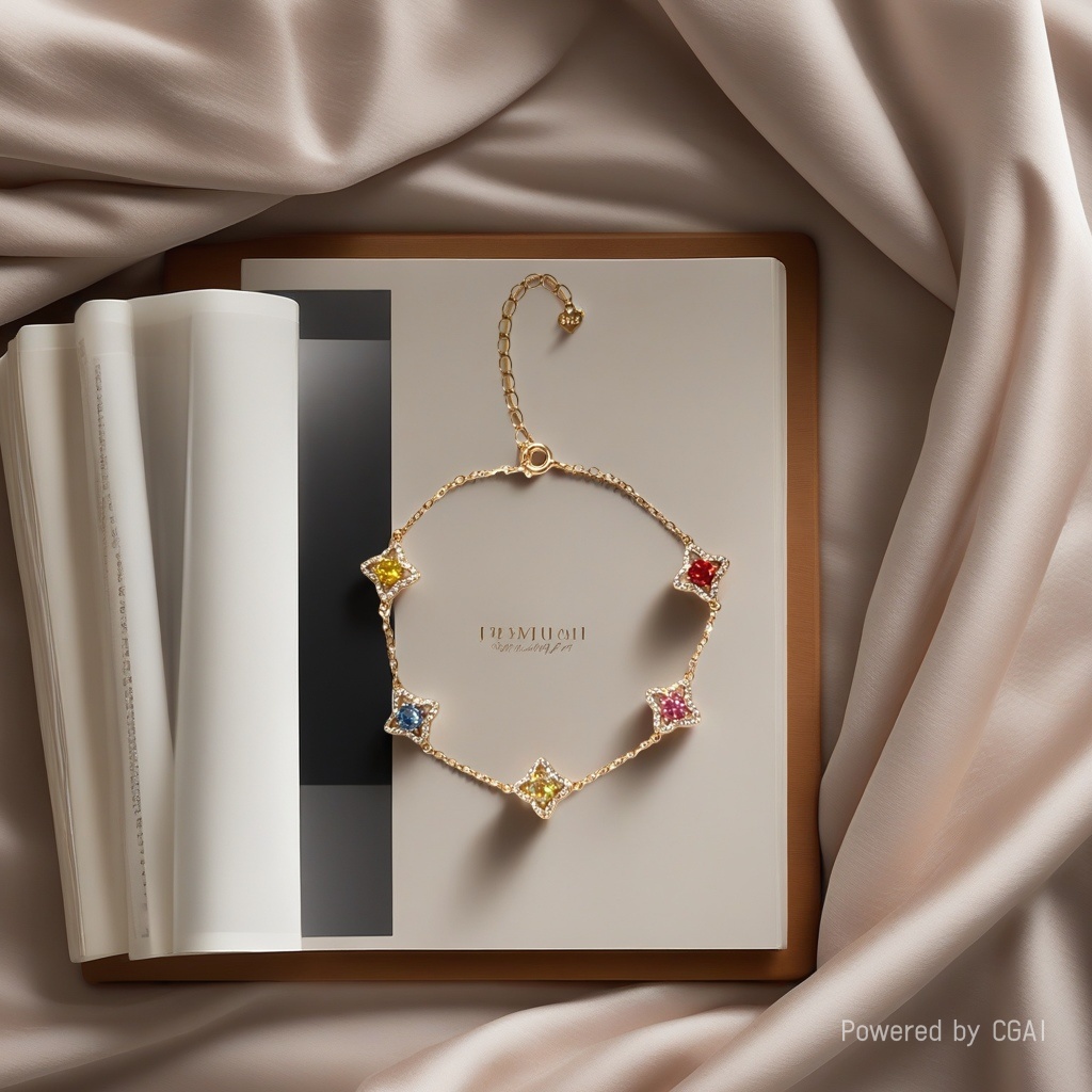 New 180g sand gold colored gemstone star crystal bracelet accessory Specification image
