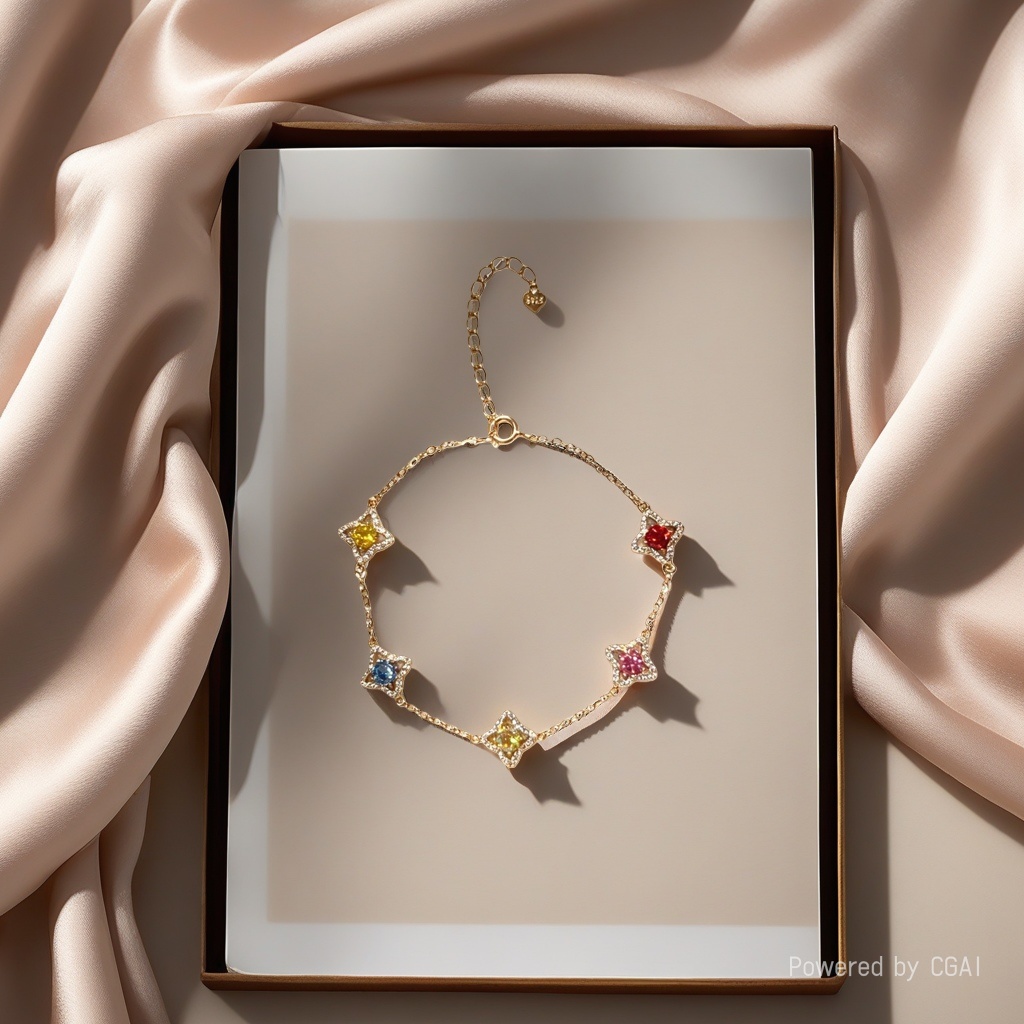 New 180g sand gold colored gemstone star crystal bracelet accessory