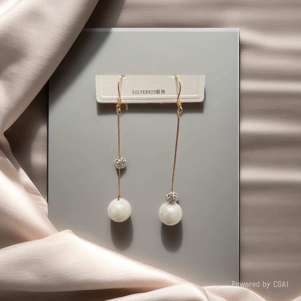 S925 French Pearl Earrings - Exquisite earrings for women, fashionable earrings Specification image