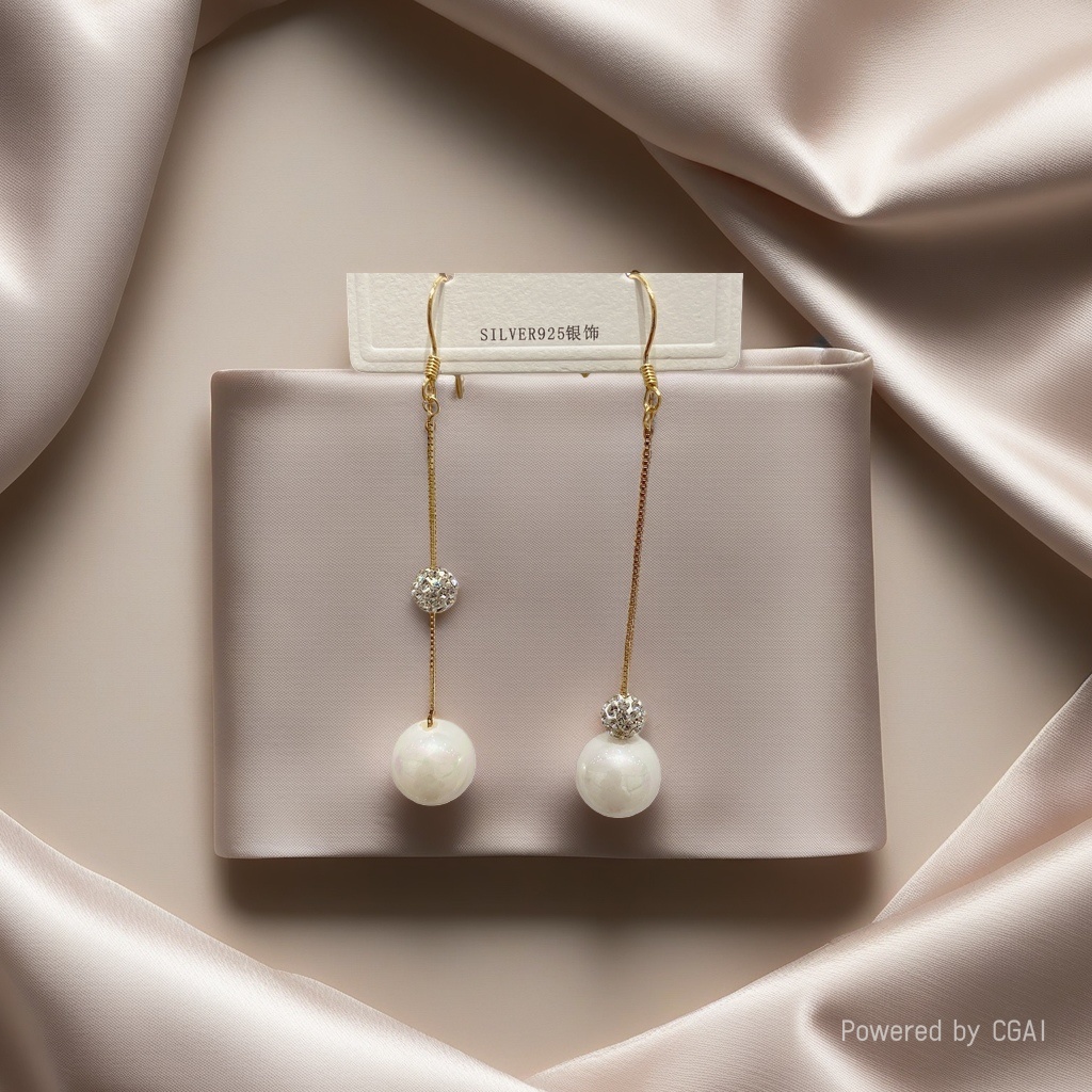 S925 French Pearl Earrings - Exquisite earrings for women, fashionable earrings details Picture